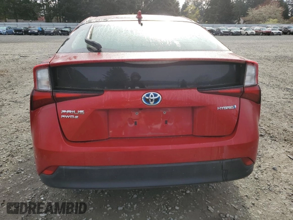2020 Toyota Prius LE with VIN JTDL9RFU6L3019320, listed as a Copart auction lot 52577555 with Not Provided miles and Salvage Title. Bid and sale history available at DreamBid. Image 6.