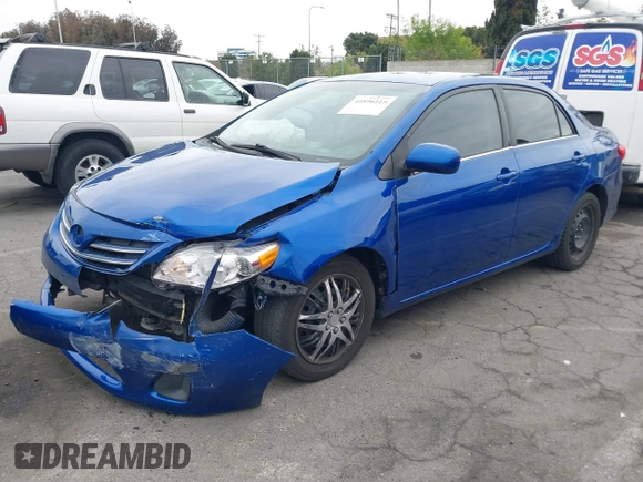 2013 Toyota Corolla L with VIN 5YFBU4EE8DP166741, listed as a IAAI auction lot 41896115 with 154,011 mi miles. Bid and sale history available at carsss.com. Image 2.