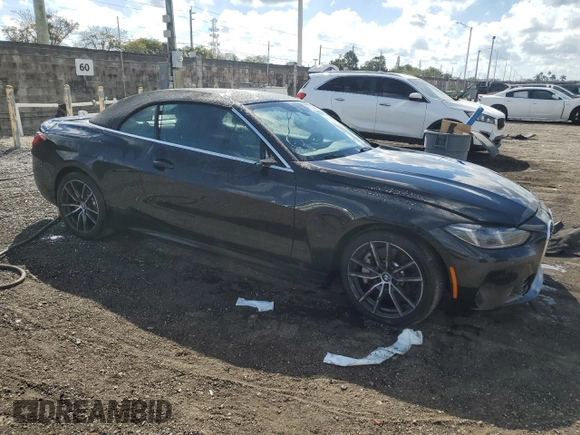 2025 BMW 4 Series 430i with VIN WBA33DB02SCT34117, listed as a Copart auction lot 44116355 with 7,687 mi miles and Clean Title. Bid and sale history available at carsss.com. Image 4.