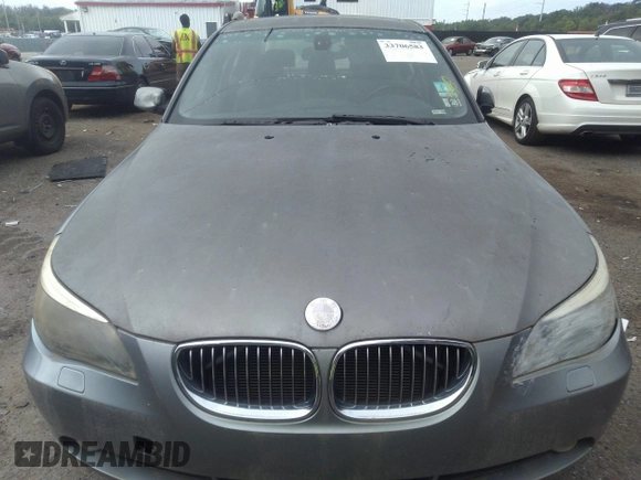 2007 BMW 5 Series 530i with VIN WBANE73577CM52878, listed as a IAAI auction lot 41357661 with 1 mi miles. Bid and sale history available at carsss.com. Image 6.