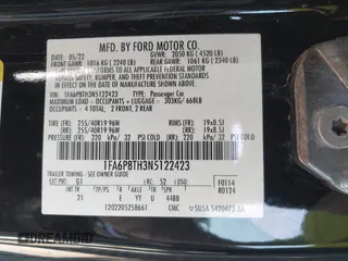 2022 Ford Mustang EcoBoost with VIN 1FA6P8TH3N5122423, listed as a IAAI auction lot 42237547 with 35,216 mi miles and . Bid and sale history available at DreamBid. Image 9.