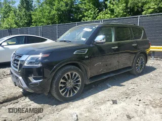 2022 Nissan Armada Platinum z VIN JN8AY2DB1N9810605, wystawiony jako Copart lot #57314185 z przebiegiem 14 676 mil mil oraz Szkoda całkowita • Salvage title. Historia ofert i sprzedaży dostępna na DreamBid. Obrazek 1.