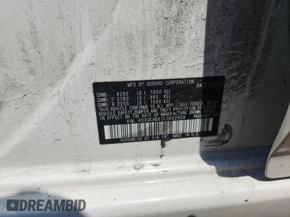 2020 Subaru Impreza with VIN 4S3GKAB67L3602929, listed as a Copart auction lot 64075925 with 21,029 mi miles and Salvage title. Bid and sale history available at DreamBid. Image 12.