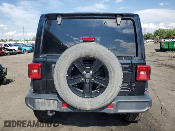 2020 Jeep Wrangler Unlimited Sahara with VIN 1C4HJXEG0LW301545, listed as a Copart auction lot 59279085 with 94,890 mi miles and Salvage title. Bid and sale history available at DreamBid. Image 6.