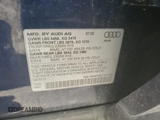 2020 Audi Q5 Premium with VIN WA1ANAFY4L2101702, listed as a Copart auction lot 60560175 with 75,309 mi miles and Clean title. Bid and sale history available at DreamBid. Image 13.