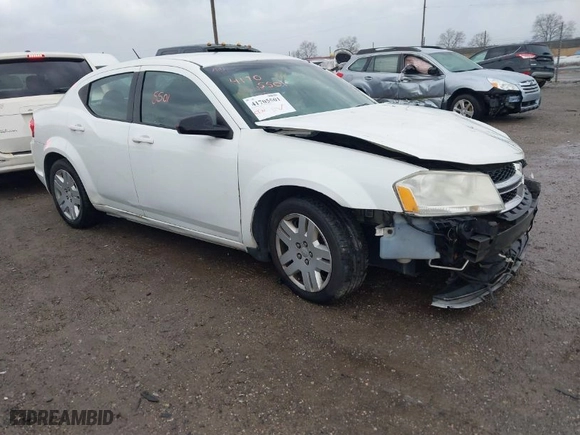 2012 Dodge Avenger SE with VIN 1C3CDZAB0CN110449, listed as a IAAI auction lot 41705501 with 157,885 mi miles. Bid and sale history available at carsss.com. Image 1.