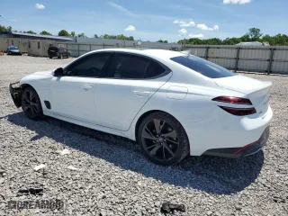 2023 Genesis G70 2.0T with VIN KMTG34TA2PU121330, listed as a Copart auction lot 55718144 with 19,599 mi miles and Salvage Title. Bid and sale history available at carsss.com. Image 2.