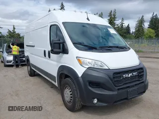 2025 Ram ProMaster Cargo Tradesman with VIN 3C6LRVDG5SE519375, listed as a IAAI auction lot 42217734 with 3,940 mi miles and . Bid and sale history available at DreamBid. Image 1.