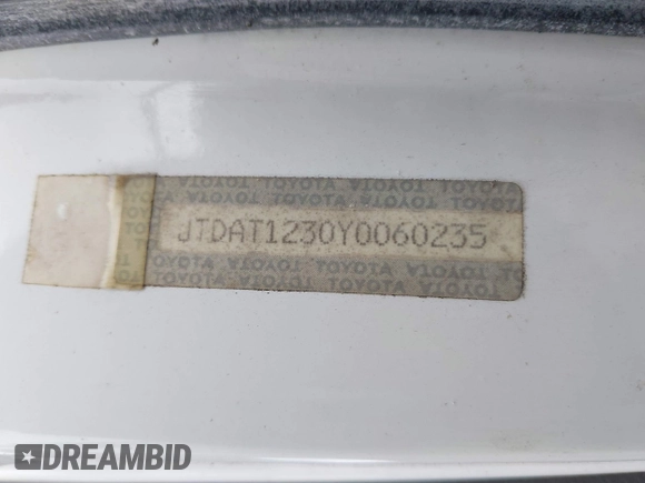 2000 Toyota ECHO with VIN JTDAT1230Y0060235, listed as a IAAI auction lot 42147716 with 302,978 mi miles and . Bid and sale history available at DreamBid. Image 9.