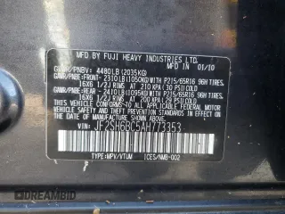 2010 Subaru Forester 2.5X with VIN JF2SH6BC5AH773353, listed as a Copart auction lot 74247364 with 78,114 mi miles and Non Repairable. Bid and sale history available at carsss.com. Image 14.