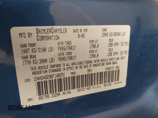 2006 Dodge Durango SLT z VIN 1D4HD48296F108291, wystawiony jako IAAI lot #41538926 z przebiegiem 193 961 mil mil oraz . Historia ofert i sprzedaży dostępna na DreamBid. Obrazek 9.