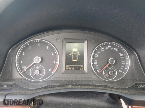 2012 Volkswagen Eos Lux with VIN WVWFW7AH8CV018727, listed as a Copart auction lot 51332135 with 104,636 mi miles and Salvage Title. Bid and sale history available at DreamBid. Image 9.
