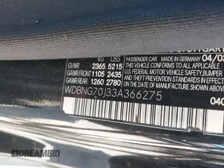 2003 Mercedes-Benz S-Class 4.3L with VIN WDBNG70J33A366275, listed as a IAAI auction lot 41856172 with 1 mi miles. Bid and sale history available at carsss.com. Image 9.