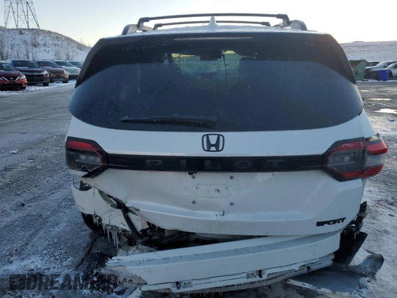2023 Honda Pilot Sport with VIN 5FNYG1H30PB001986, listed as a Copart auction lot 41820225 with 0 mi miles and Salvage Title. Bid and sale history available at carsss.com. Image 6.