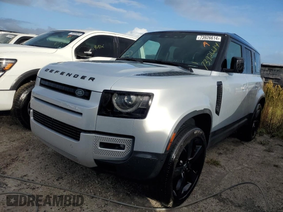 2023 Land Rover Defender SE with VIN SALEP7EU6P2141359, listed as a Copart auction lot 73926614 with Not provided miles and Salvage title. Bid and sale history available at DreamBid. Image 1.