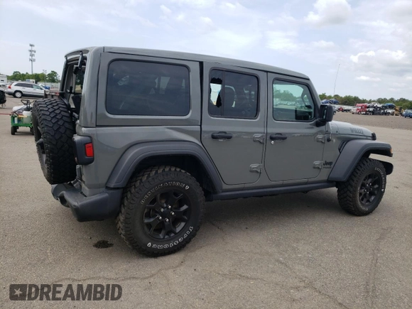 2022 Jeep Wrangler Unlimited Sport S z VIN 1C4HJXDG5NW109364, wystawiony jako Copart lot #55467853 z przebiegiem 34 742 mil mil oraz Szkoda całkowita • Salvage title. Historia ofert i sprzedaży dostępna na DreamBid. Obrazek 3.