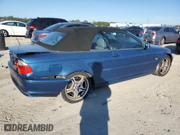 2002 BMW 3 Series 330Ci with VIN WBABS53482JU89630, listed as a Copart auction lot 42988575 with 184,467 mi miles and Salvage Title. Bid and sale history available at carsss.com. Image 3.