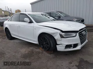 2014 Audi A4 Premium with VIN WAUBFAFL6EA030827, listed as a IAAI auction lot 40898053 with 130,586 mi miles. Bid and sale history available at carsss.com. Image 1.