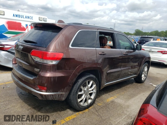 2015 Jeep Grand Cherokee Summit with VIN 1C4RJFJTXFC661574, listed as a Copart auction lot 65592954 with 110,791 mi miles and Salvage Title. Bid and sale history available at carsss.com. Image 3.