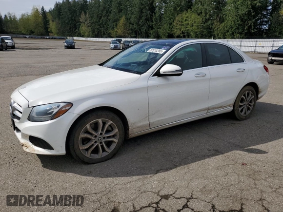 2017 Mercedes-Benz C 300 with VIN 55SWF4KB9HU213880, listed as a Copart auction lot 52510285 with 86,383 mi miles and Salvage Title. Bid and sale history available at carsss.com. Image 1.