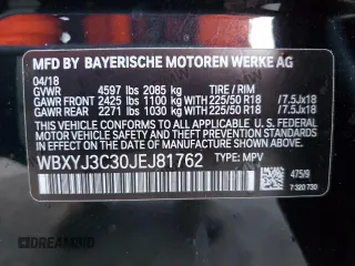 2018 BMW X2 sDrive28i with VIN WBXYJ3C30JEJ81762, listed as a Copart auction lot 37792413 with 24,683 mi miles. Bid and sale history available at carsss.com. Image 15.