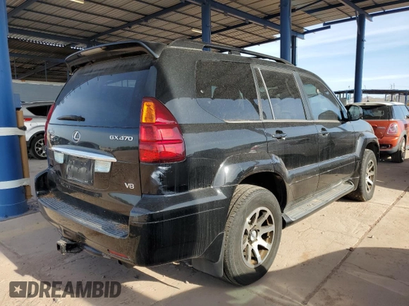 2005 Lexus GX 470 with VIN JTJBT20X450071179, listed as a Copart auction lot 56757415 with 194,709 mi miles and Clean Title. Bid and sale history available at DreamBid. Image 3.