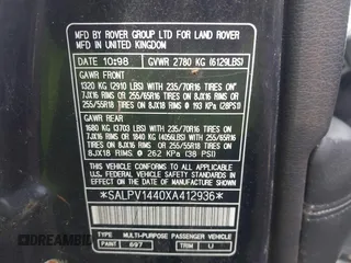 1999 Land Rover Range Rover z VIN SALPV1440XA412936, wystawiony jako IAAI lot #42271704 z przebiegiem 156 881 mil mil oraz . Historia ofert i sprzedaży dostępna na DreamBid. Obrazek 9.