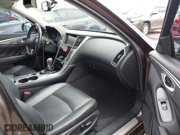 2015 Infiniti Q50 with VIN JN1BV7AP7FM349885, listed as a IAAI auction lot 42249063 with 76,089 mi miles and . Bid and sale history available at DreamBid. Image 5.