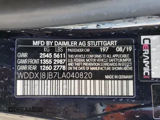 2020 Mercedes-Benz S 63 AMG with VIN WDDXJ8JB7LA040820, listed as a Copart auction lot 65985844 with Not Provided miles and Salvage Title. Bid and sale history available at DreamBid. Image 12.