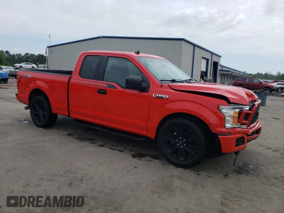 2020 Ford F-150 XL with VIN 1FTEX1CP5LFB98592, listed as a Copart auction lot 54707715 with 108,369 mi miles and Salvage title. Bid and sale history available at DreamBid. Image 4.