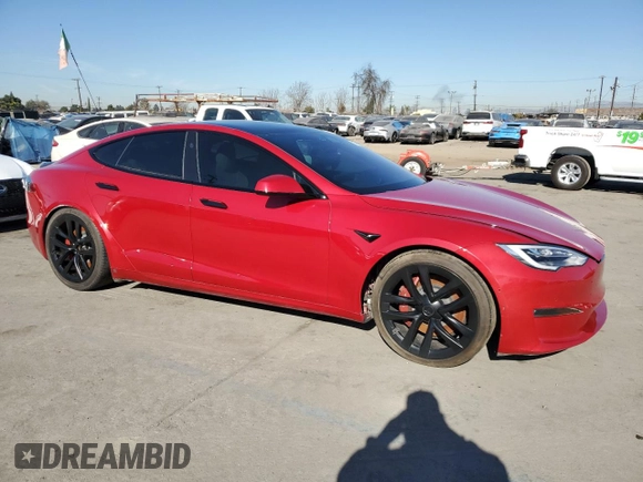 2021 Tesla Model S Plaid с VIN 5YJSA1E69MF446924, выставлен на аукционе Copart как лот 87644725 с пробегом 2 530 миль миль и Списание • Salvage title. История ставок и продаж доступна на DreamBid. Изображение 4.