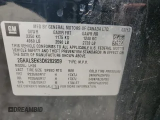 2013 GMC Terrain SLE z VIN 2GKALSEK3D6282959, wystawiony jako Copart lot #59189815 z przebiegiem 144 474 mil mil oraz Szkoda całkowita • Salvage title. Historia ofert i sprzedaży dostępna na DreamBid. Obrazek 13.