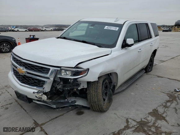 2017 Chevrolet Tahoe Commercial with VIN 1GNLCDEC0HR317628, listed as a Copart auction lot 42241115 with 0 mi miles and Salvage Title. Bid and sale history available at carsss.com. Image 1.