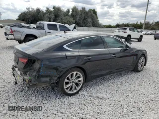 2023 Audi A5 Sportback Premium Plus with VIN WAUCBCF53PA056642, listed as a Copart auction lot 76813254 with 21,527 mi miles and Salvage Title. Bid and sale history available at carsss.com. Image 3.
