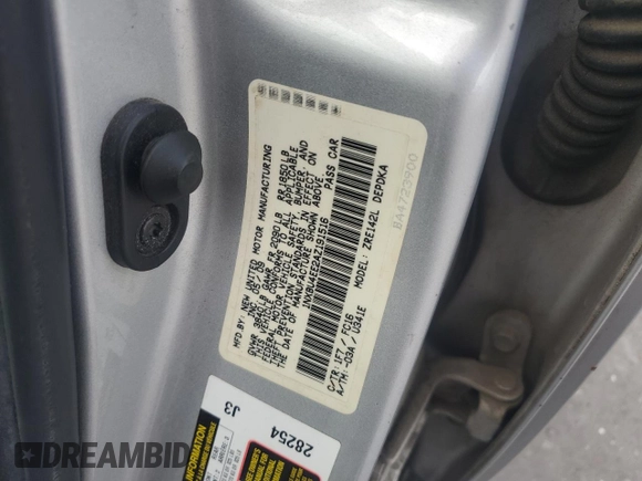 2010 Toyota Corolla with VIN 1NXBU4EE2AZ191516, listed as a Copart auction lot 63446875 with 209,216 mi miles and Salvage title. Bid and sale history available at DreamBid. Image 12.