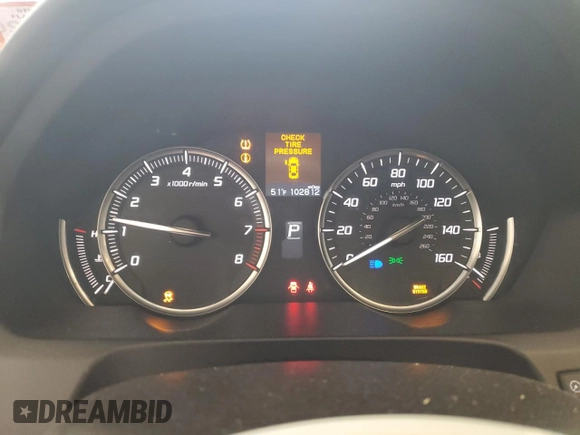 2017 Acura TLX with VIN 19UUB1F33HA005266, listed as a Copart auction lot 51897345 with 102,812 mi miles and Salvage Title. Bid and sale history available at carsss.com. Image 9.