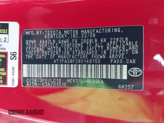 2008 Toyota Solara SE z VIN 4T1FA38P28U149150, wystawiony jako IAAI lot #41929757 z przebiegiem 67 814 mil mil oraz . Historia ofert i sprzedaży dostępna na DreamBid. Obrazek 9.