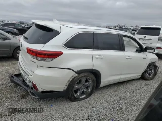 2017 Toyota Highlander Hybrid Limited with VIN 5TDDGRFH4HS024695, listed as a Copart auction lot 80856074 with Not provided miles and Non repairable. Bid and sale history available at DreamBid. Image 3.