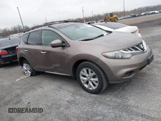 2012 Nissan Murano S with VIN JN8AZ1MW7CW210714, listed as a IAAI auction lot 41854502 with 1 mi miles. Bid and sale history available at carsss.com. Image 1.