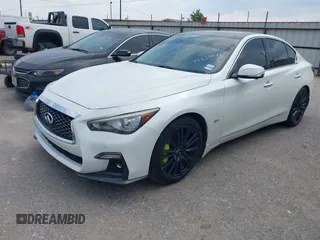 2019 Infiniti Q50 Luxe with VIN JN1EV7AP4KM510863, listed as a IAAI auction lot 42251042 with 54,156 mi miles and . Bid and sale history available at DreamBid. Image 2.