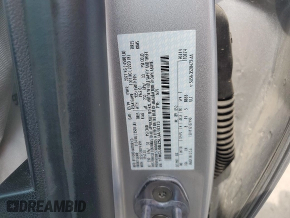 2020 Ford Escape SE Sport Hybrid with VIN 1FMCU0BZ5LUA15373, listed as a Copart auction lot 52901205 with 83,154 mi miles and Salvage Title. Bid and sale history available at DreamBid. Image 14.