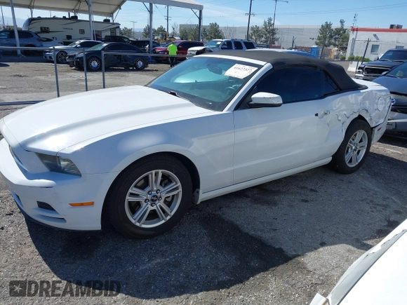 2014 Ford Mustang V6 with VIN 1ZVBP8EM9E5297226, listed as a IAAI auction lot 41627327 with 141,750 mi miles. Bid and sale history available at carsss.com. Image 2.