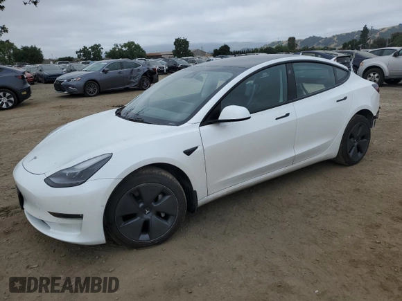 2022 Tesla Model 3 Long Range z VIN 5YJ3E1EB4NF161314, wystawiony jako Copart lot #57060725 z przebiegiem 19 215 mil mil oraz Szkoda całkowita • Salvage title. Historia ofert i sprzedaży dostępna na DreamBid. Obrazek 1.