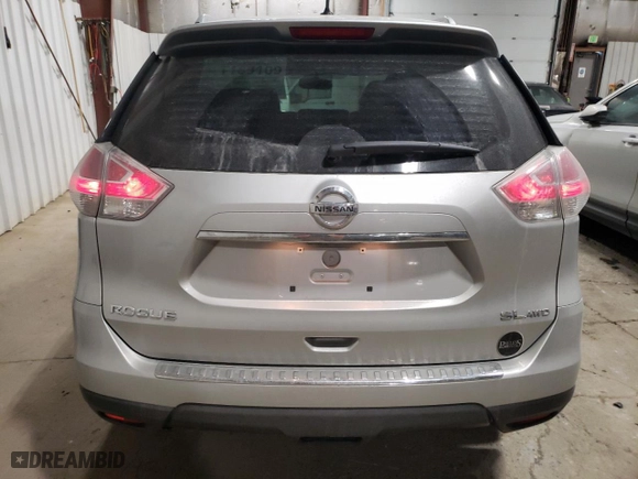 2015 Nissan Rogue SL with VIN 5N1AT2MV6FC833270, listed as a Copart auction lot 46159405 with 0 mi miles and Salvage Title. Bid and sale history available at carsss.com. Image 6.