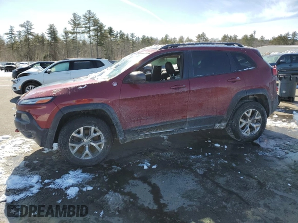 2015 Jeep Cherokee Trailhawk with VIN 1C4PJMBS9FW651926, listed as a Copart auction lot 45620295 with 91,166 mi miles and Salvage Title. Bid and sale history available at carsss.com. Image 1.