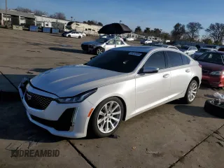 2020 Cadillac CT5 Luxury with VIN 1G6DW5RK0L0120793, listed as a Copart auction lot 85556404 with 57,037 mi miles and Salvage Title. Bid and sale history available at carsss.com. Image 1.