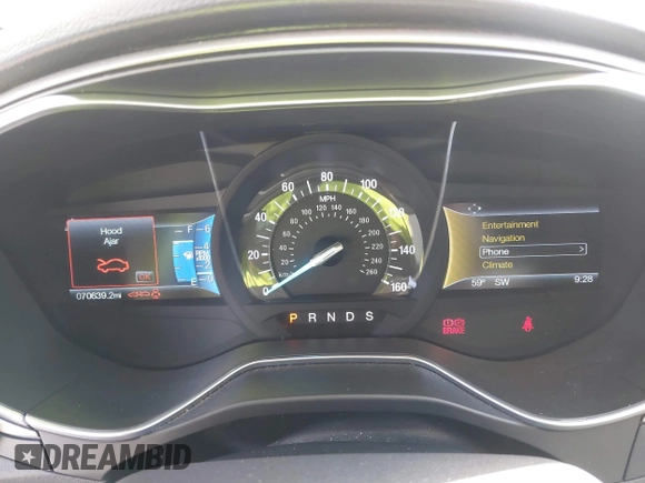 2016 Ford Fusion SE with VIN 3FA6P0HD5GR279541, listed as a IAAI auction lot 41849560 with 70,639 mi miles. Bid and sale history available at carsss.com. Image 7.