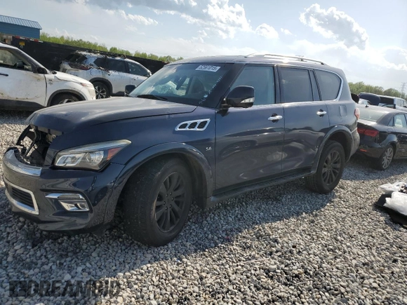 2015 Infiniti QX80 with VIN JN8AZ2NF6F9574713, listed as a Copart auction lot 52561015 with Not provided miles and Salvage title. Bid and sale history available at DreamBid. Image 1.