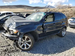 2005 BMW X5 4.8is with VIN 5UXFA93555LE83558, listed as a Copart auction lot 47374685 with 0 mi miles and Salvage Title. Bid and sale history available at carsss.com. Image 1.
