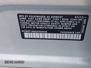 2014 Volkswagen CC Sport with VIN WVWBP7AN5EE508465, listed as a IAAI auction lot 41403844 with 97,445 mi miles and . Bid and sale history available at DreamBid. Image 9.